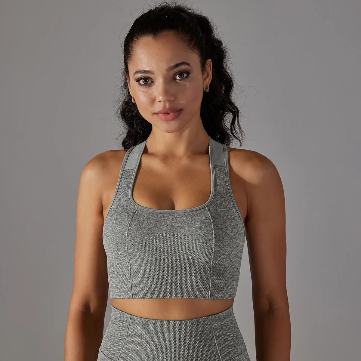 Seamless Knitted Cross Beauty Back Yoga Vest