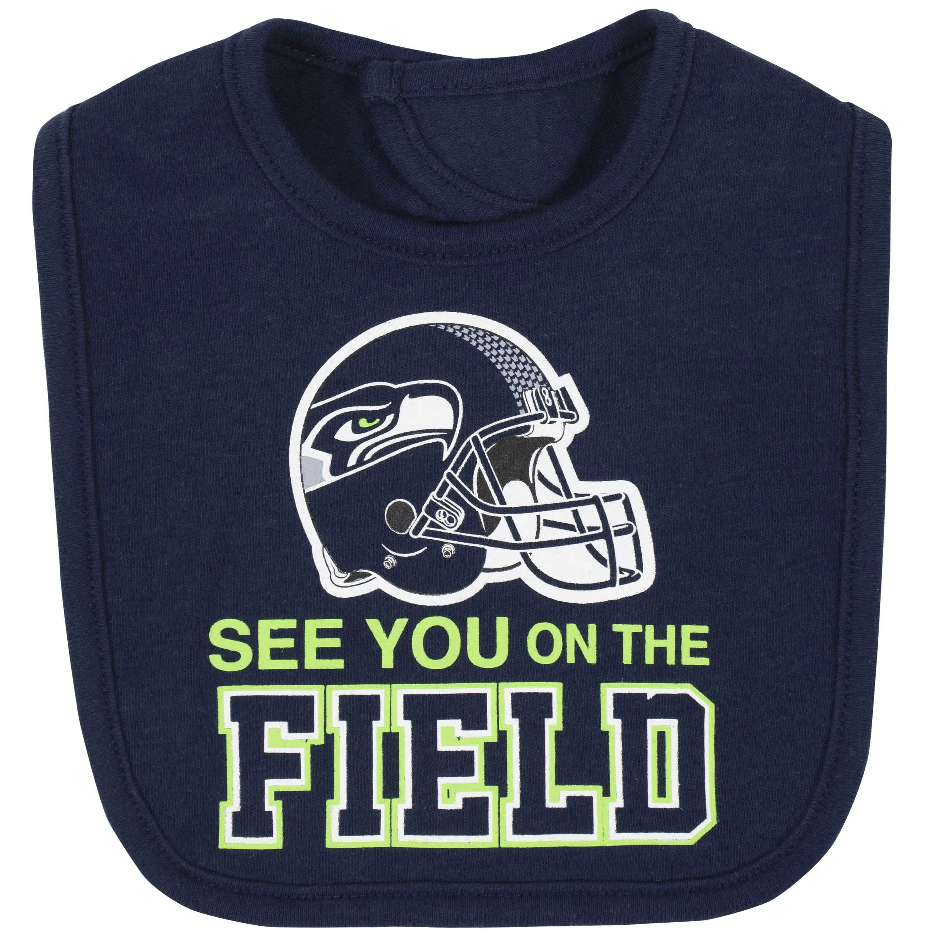 Seattle Seahawks 3-Piece Baby Boys Bodysuit, Bib, and Cap Set