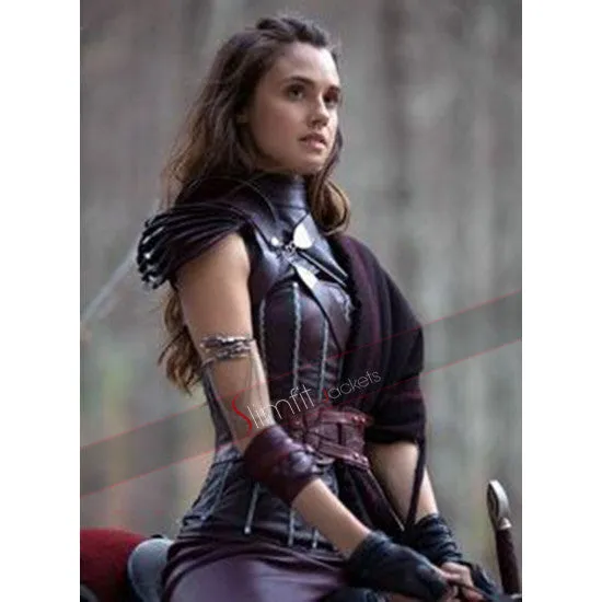 Shannara Chronicles Amberle Elessedil Brown Leather Vest