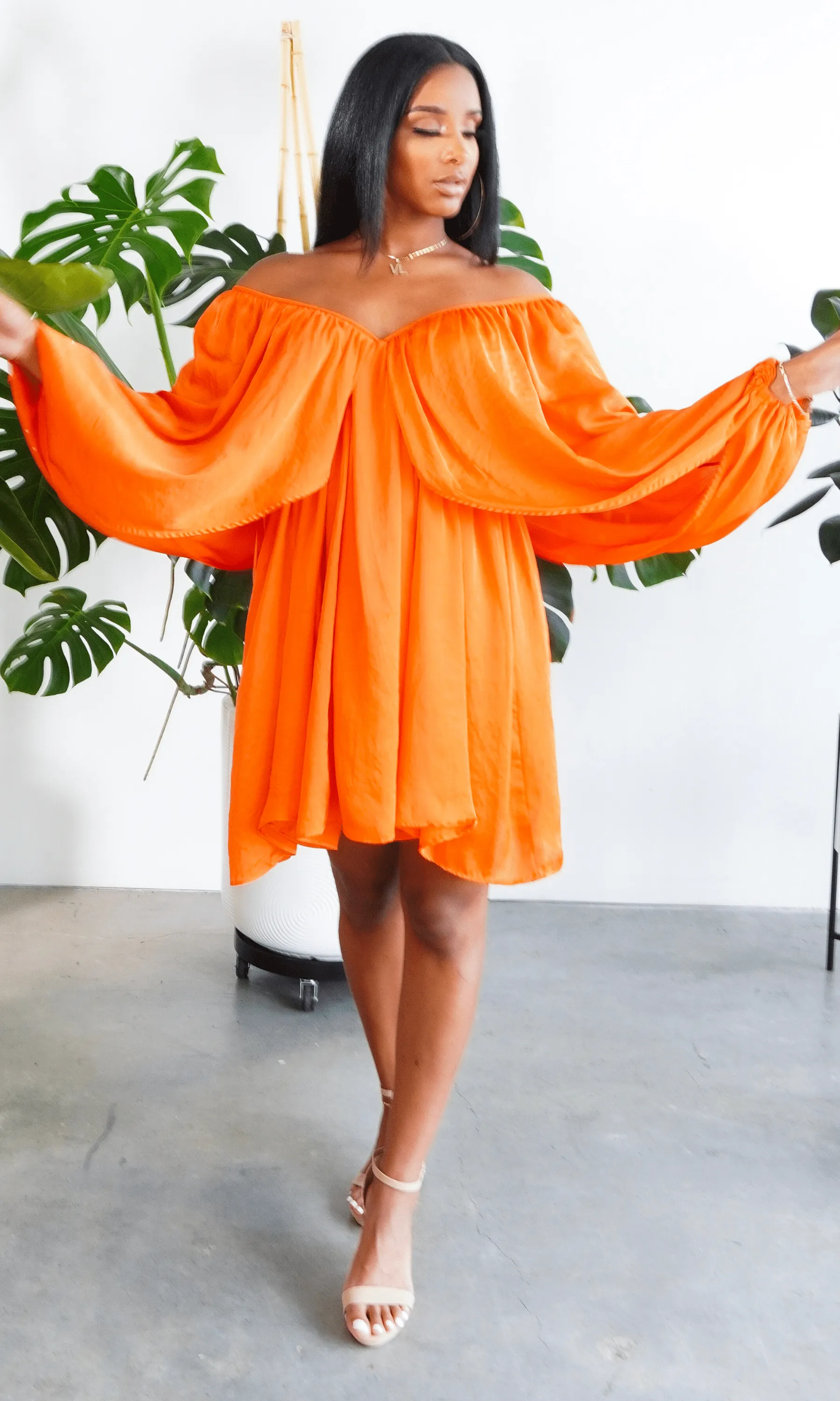 She's Classy | Flow Dress - Orange