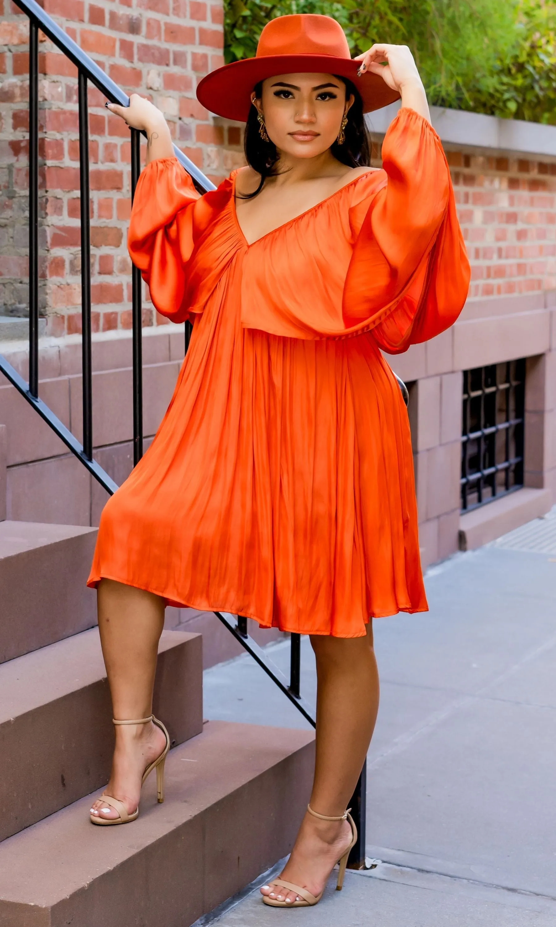 She's Classy | Flow Dress - Orange