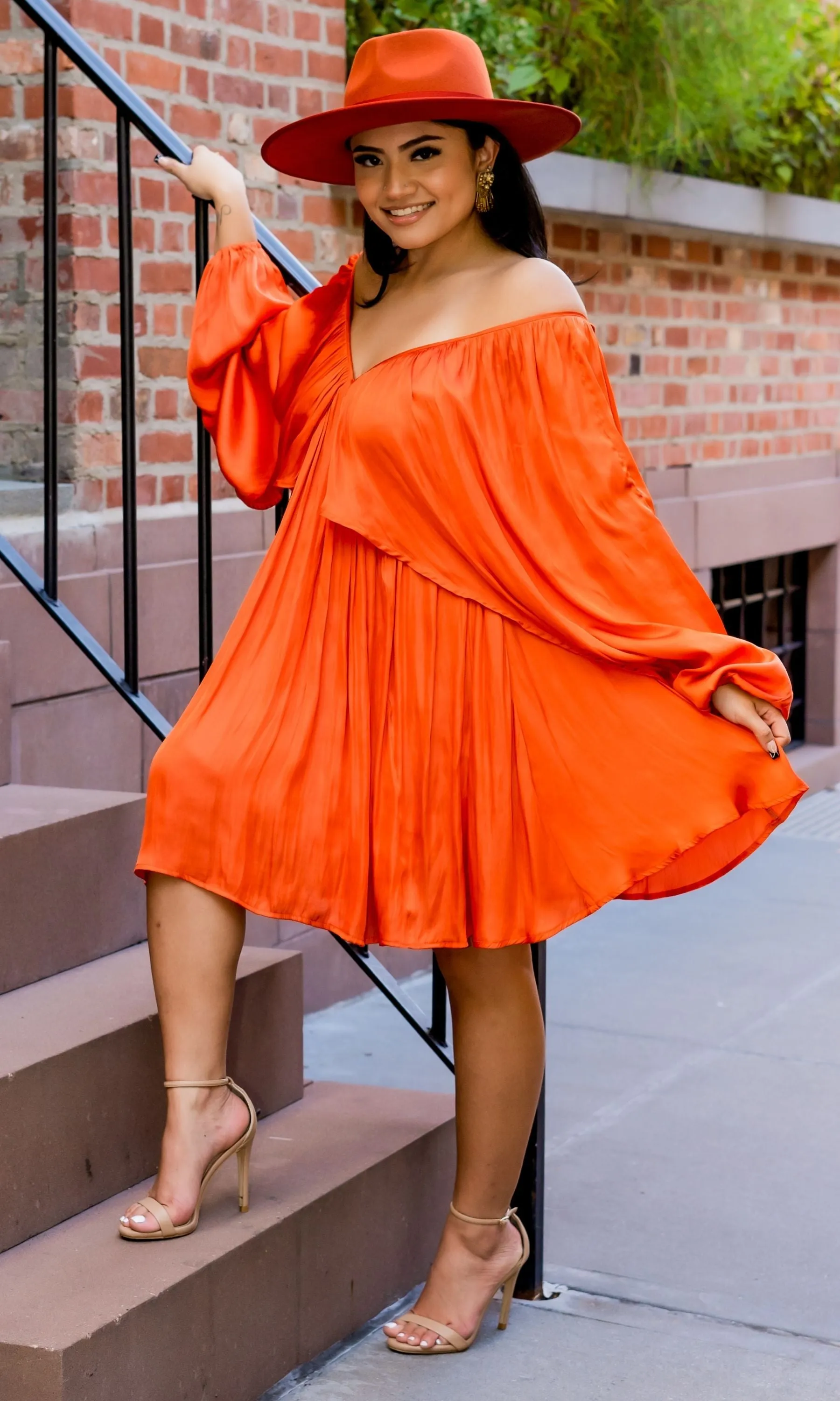 She's Classy | Flow Dress - Orange