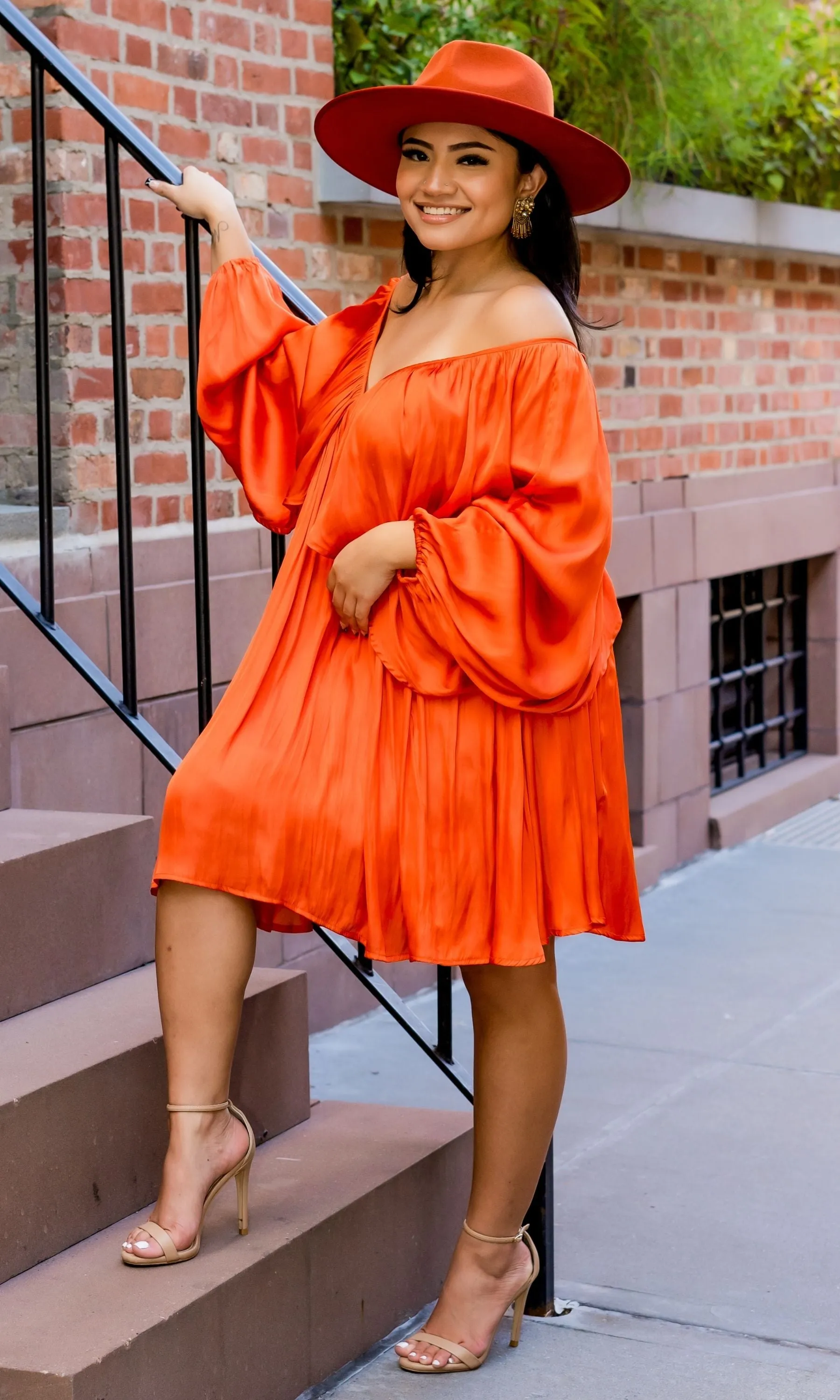 She's Classy | Flow Dress - Orange