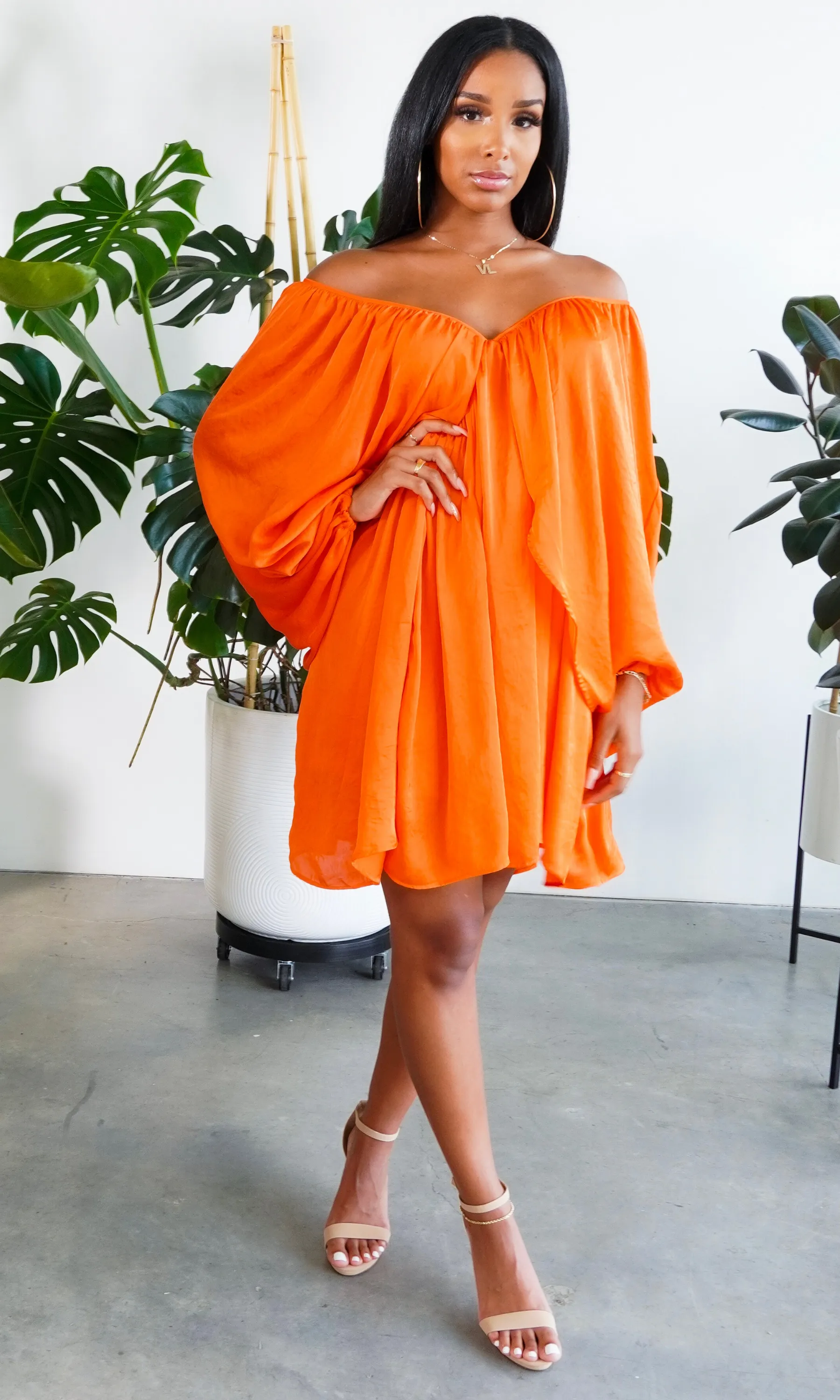 She's Classy | Flow Dress - Orange