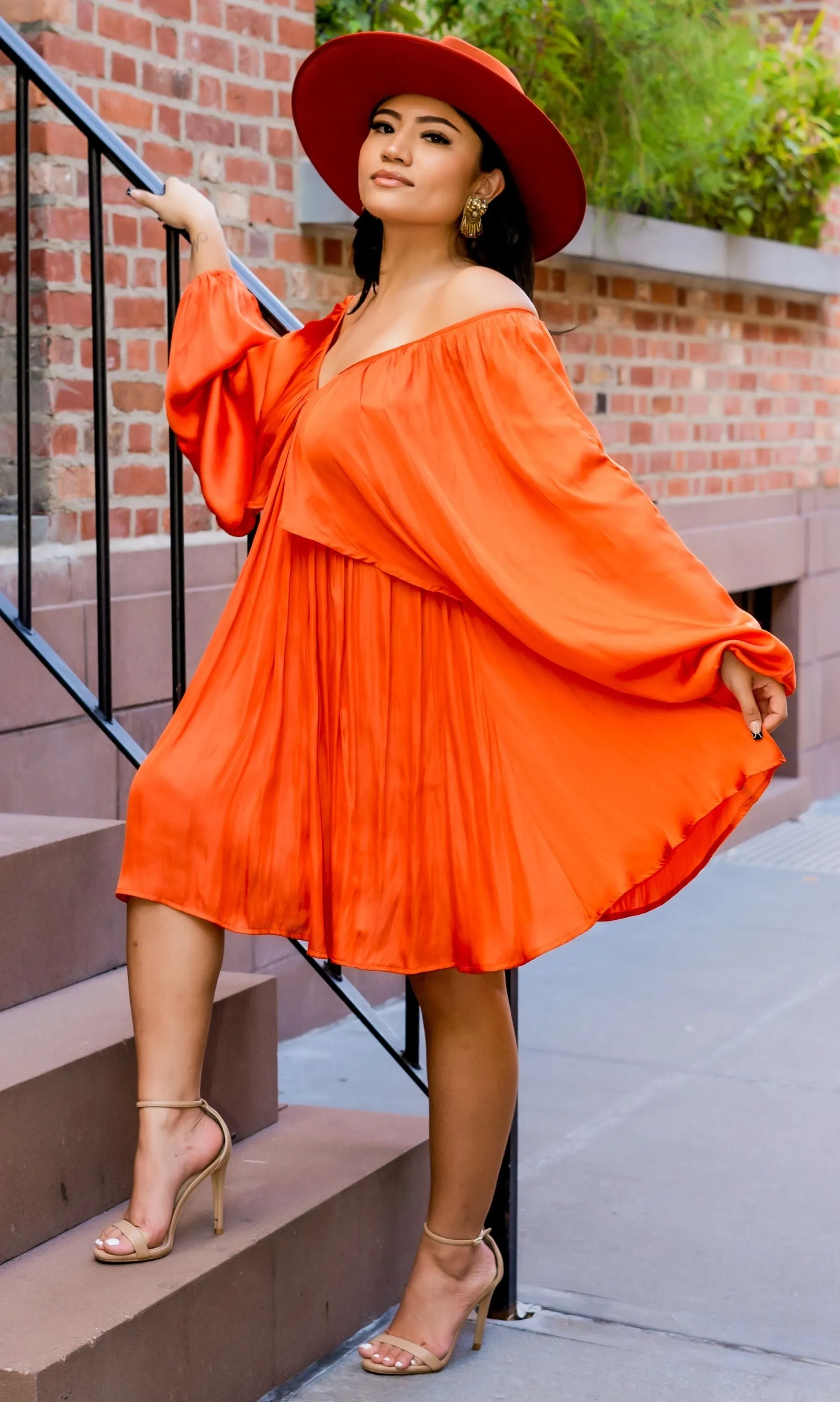 She's Classy | Flow Dress - Orange