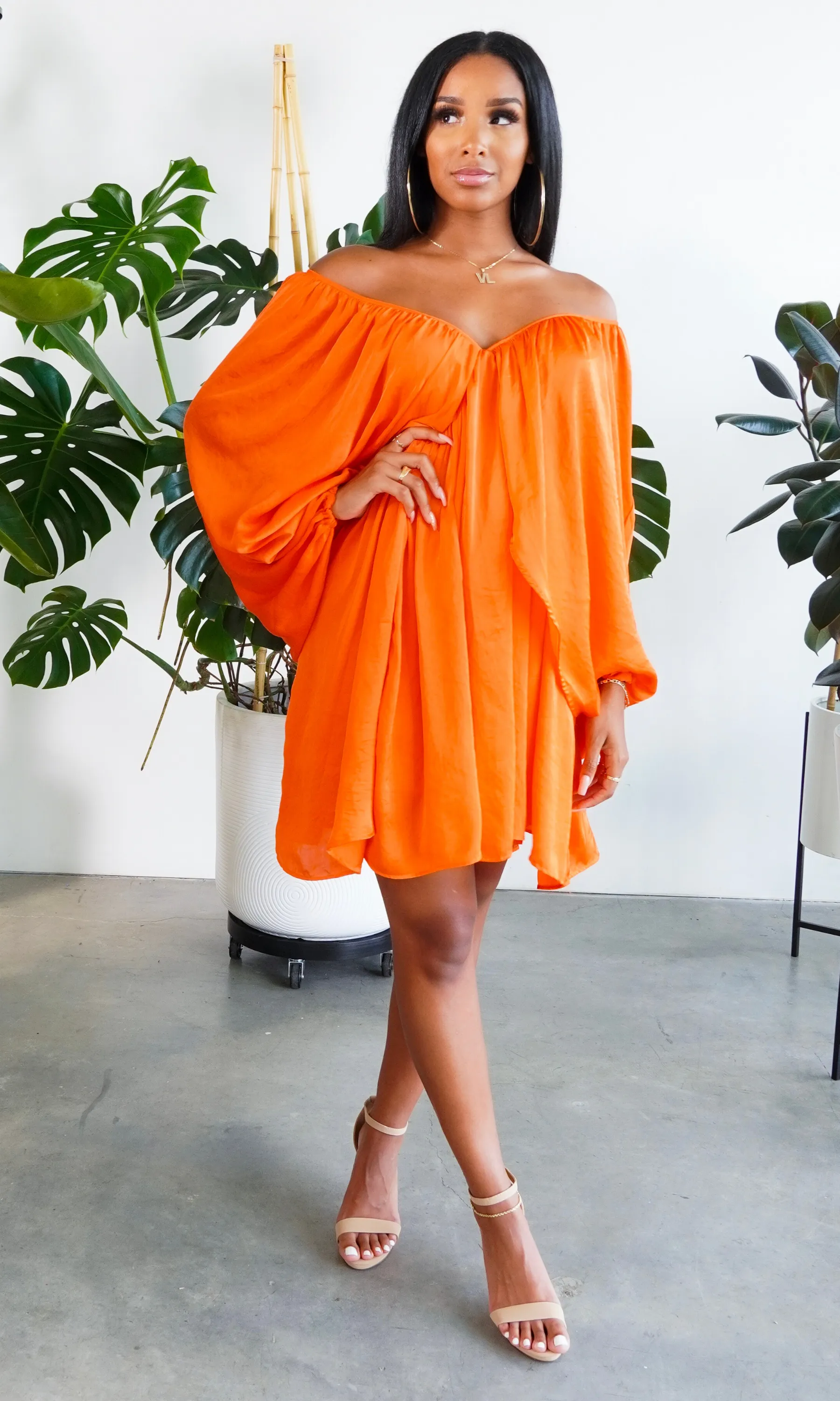 She's Classy | Flow Dress - Orange