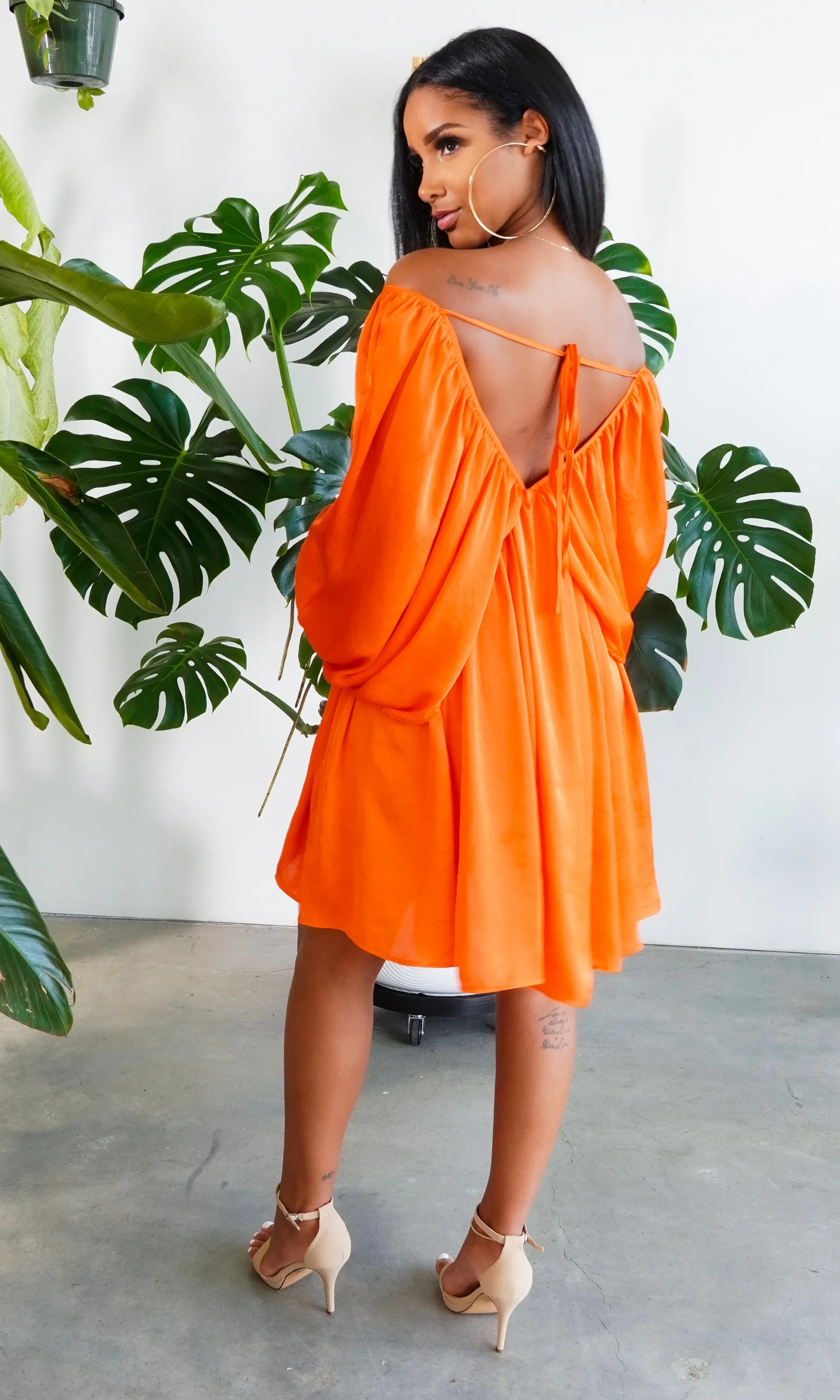 She's Classy | Flow Dress - Orange