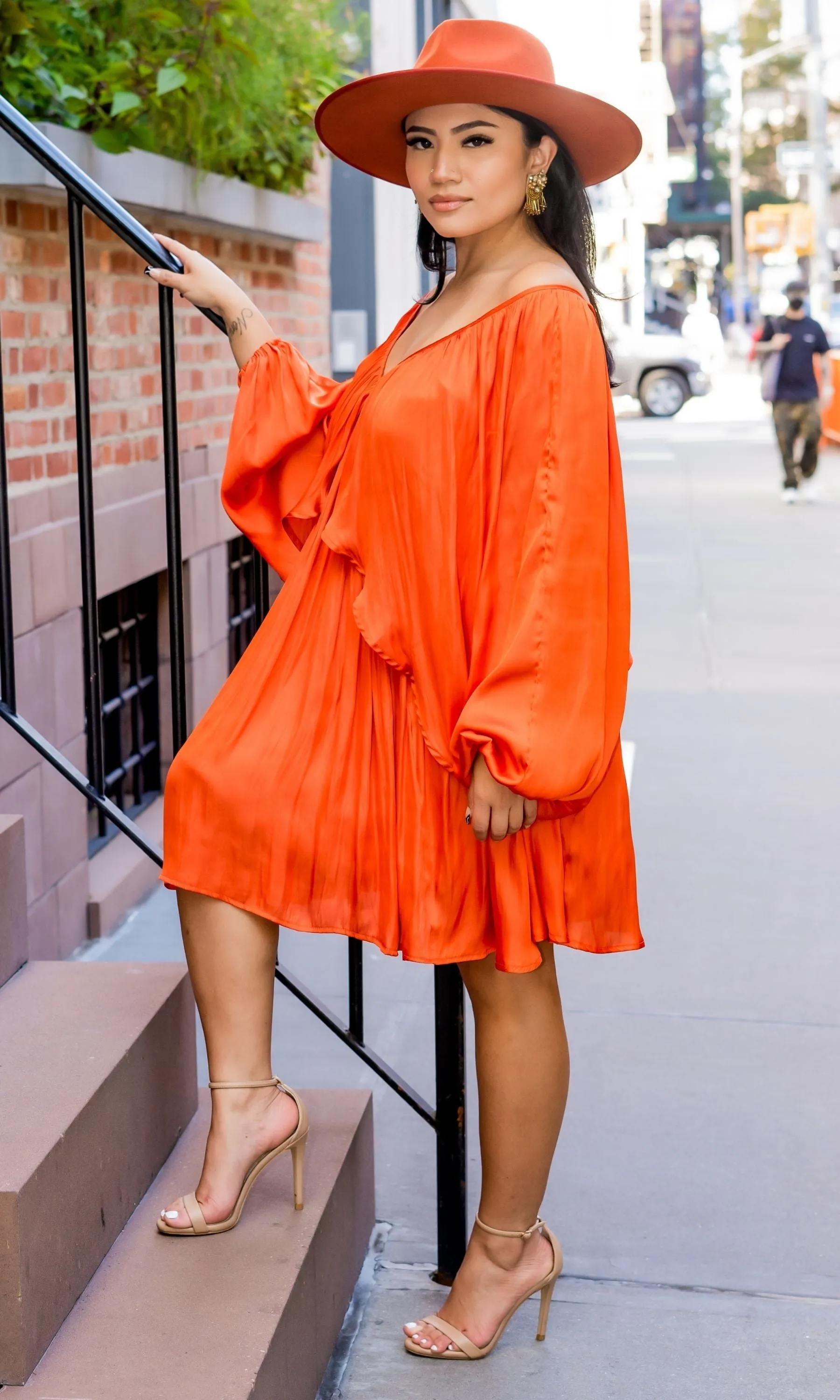 She's Classy | Flow Dress - Orange