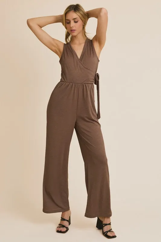 Side Tie Sleeveless Jumpsuit