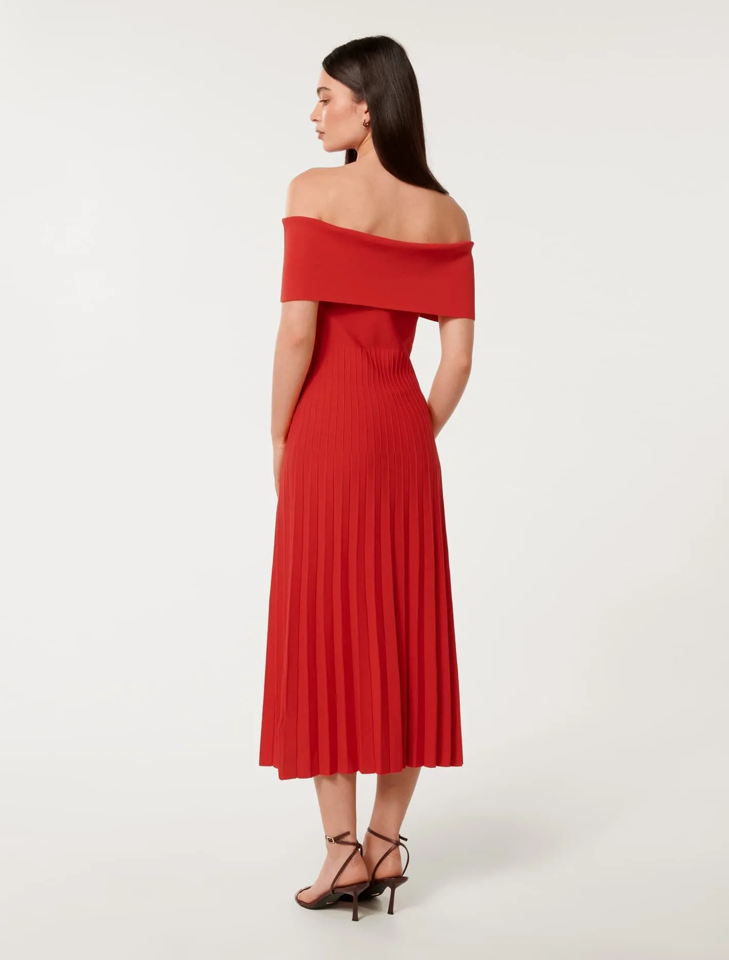 Skye Bardot Knit Midi Dress