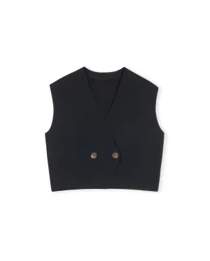 Sleeveless Double Breasted Vest