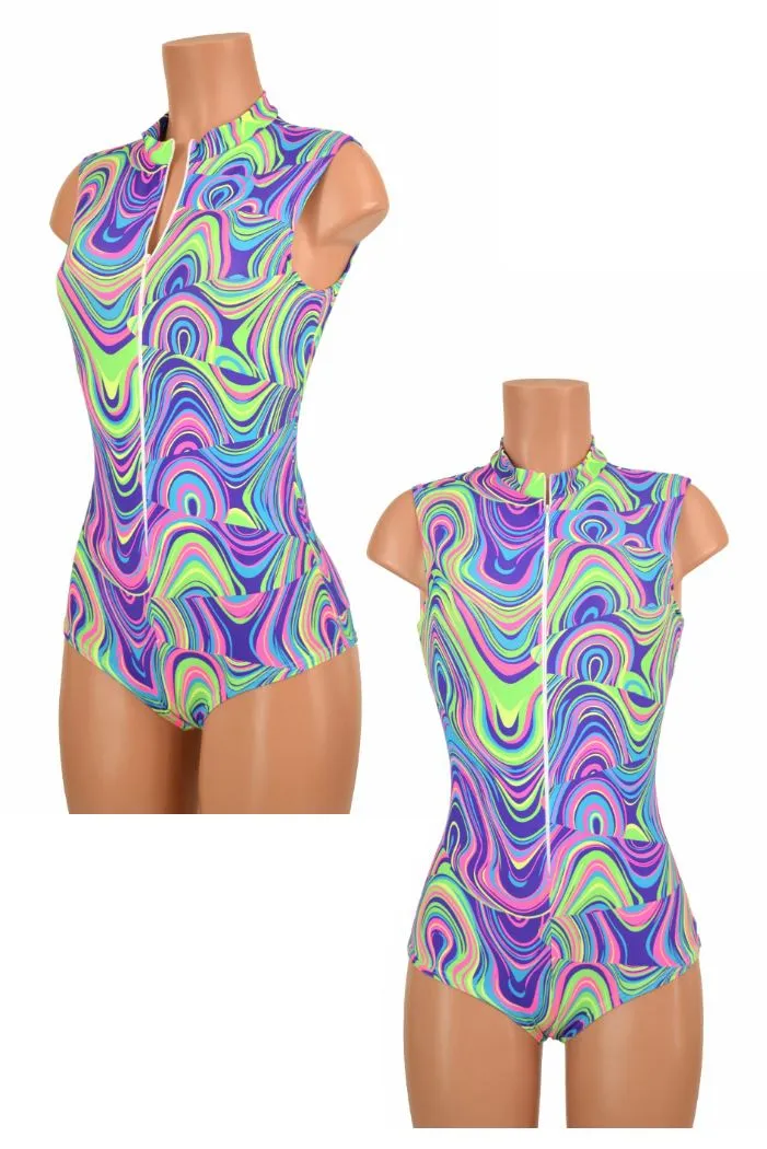 Sleeveless Stella romper in Glow Worm