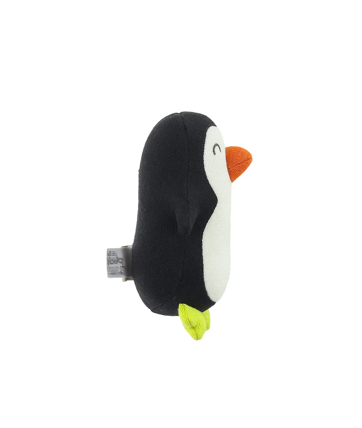 Snowy Penguin Cotton Knitted Stuffed Soft Toy (Black, Ivory & Neon)