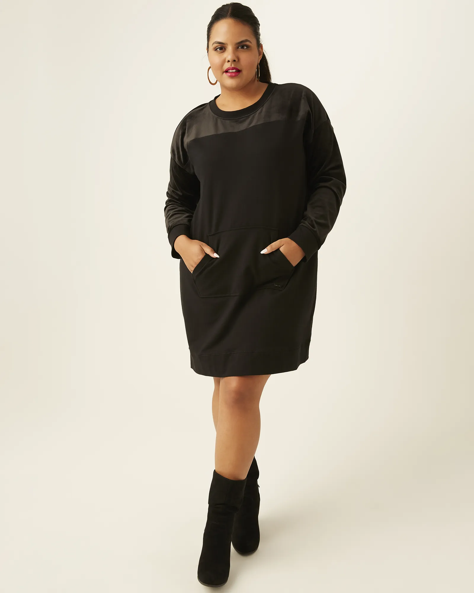 Sophia French Terry Sweatshirt Dress | Black