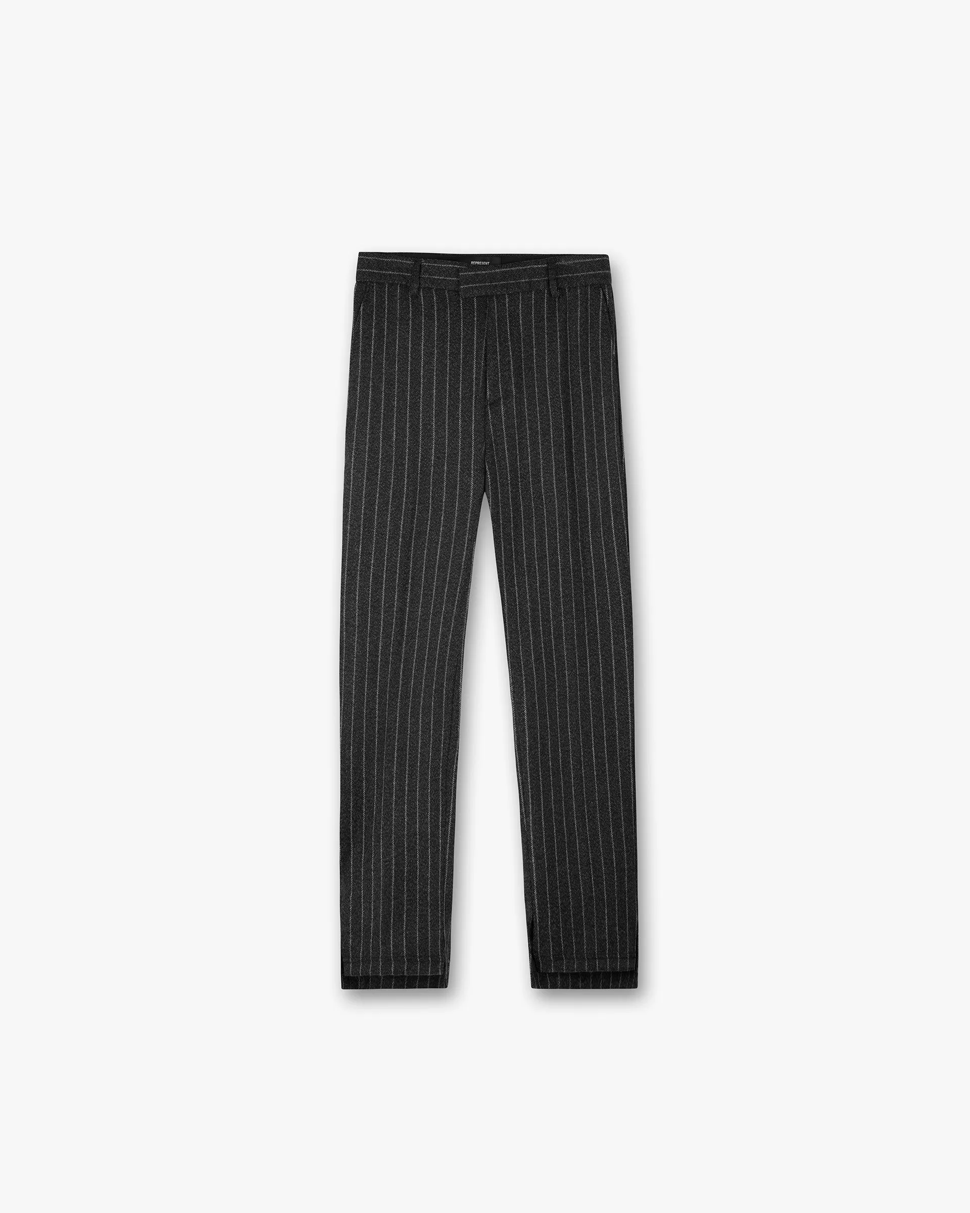 Stepped Hem Pant - Black Pinstripe