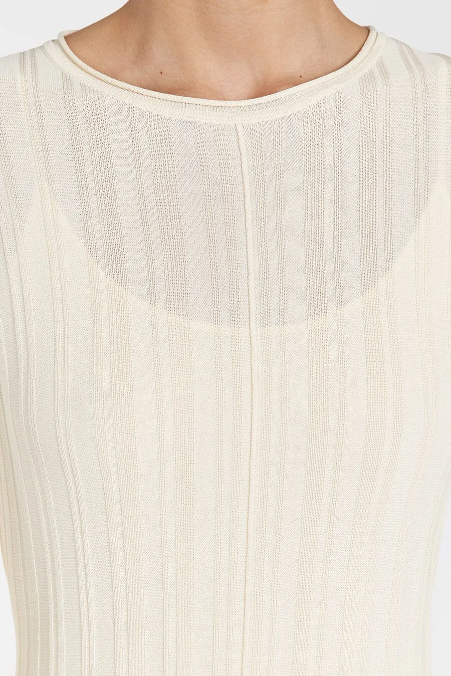 SYLVIA CREAM KNIT MIDI DRESS