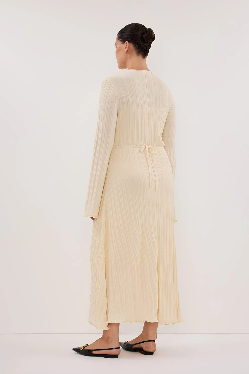 SYLVIA CREAM KNIT MIDI DRESS