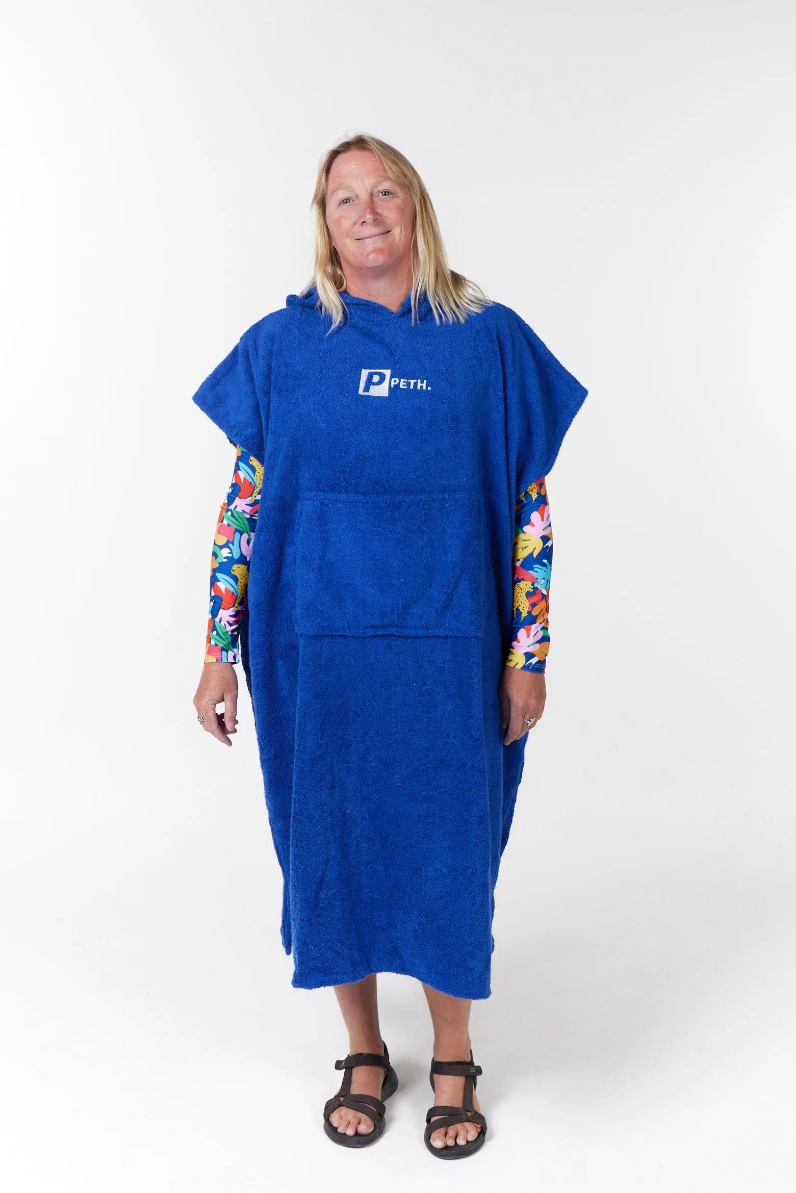 Towel Changing Poncho / Robe With Pockets Adult - Blue