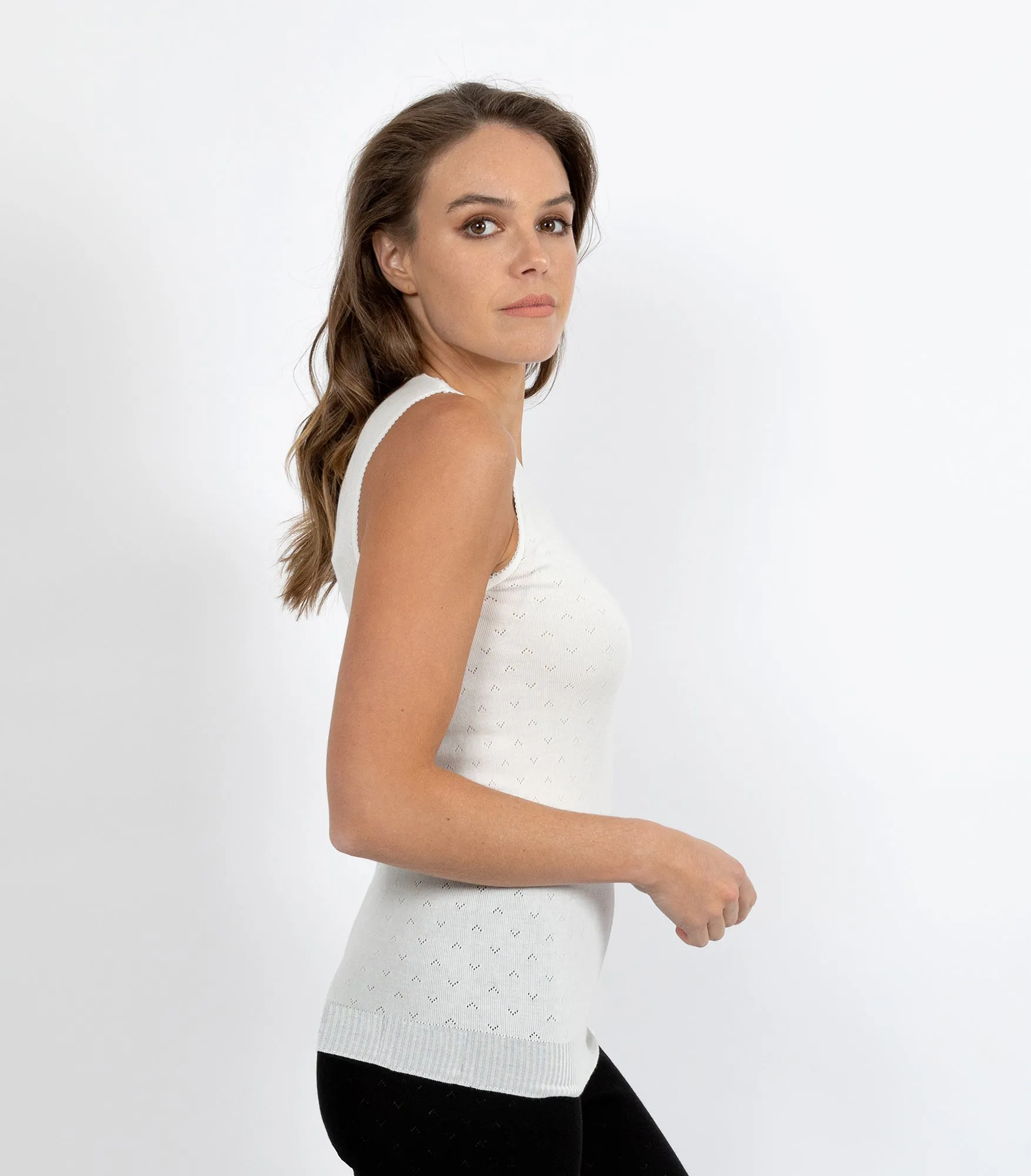 Traditional Thermal RTR Side Seamfree Vest - Ivory