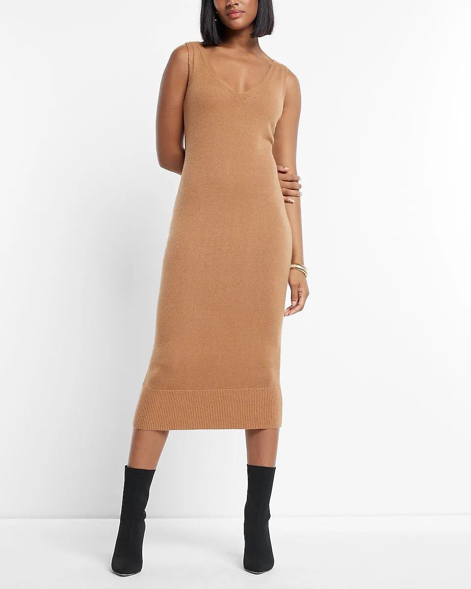 Two Piece Sweater Midi Dress in Butterscotch