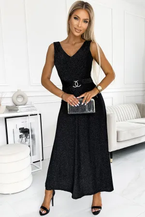 V-Neck Sleeveless Evening Maxi Dress