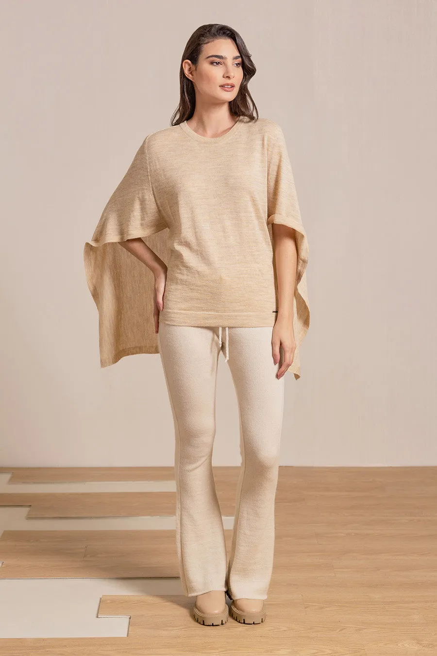 Vaya Poncho Baby Alpaca Color Cream