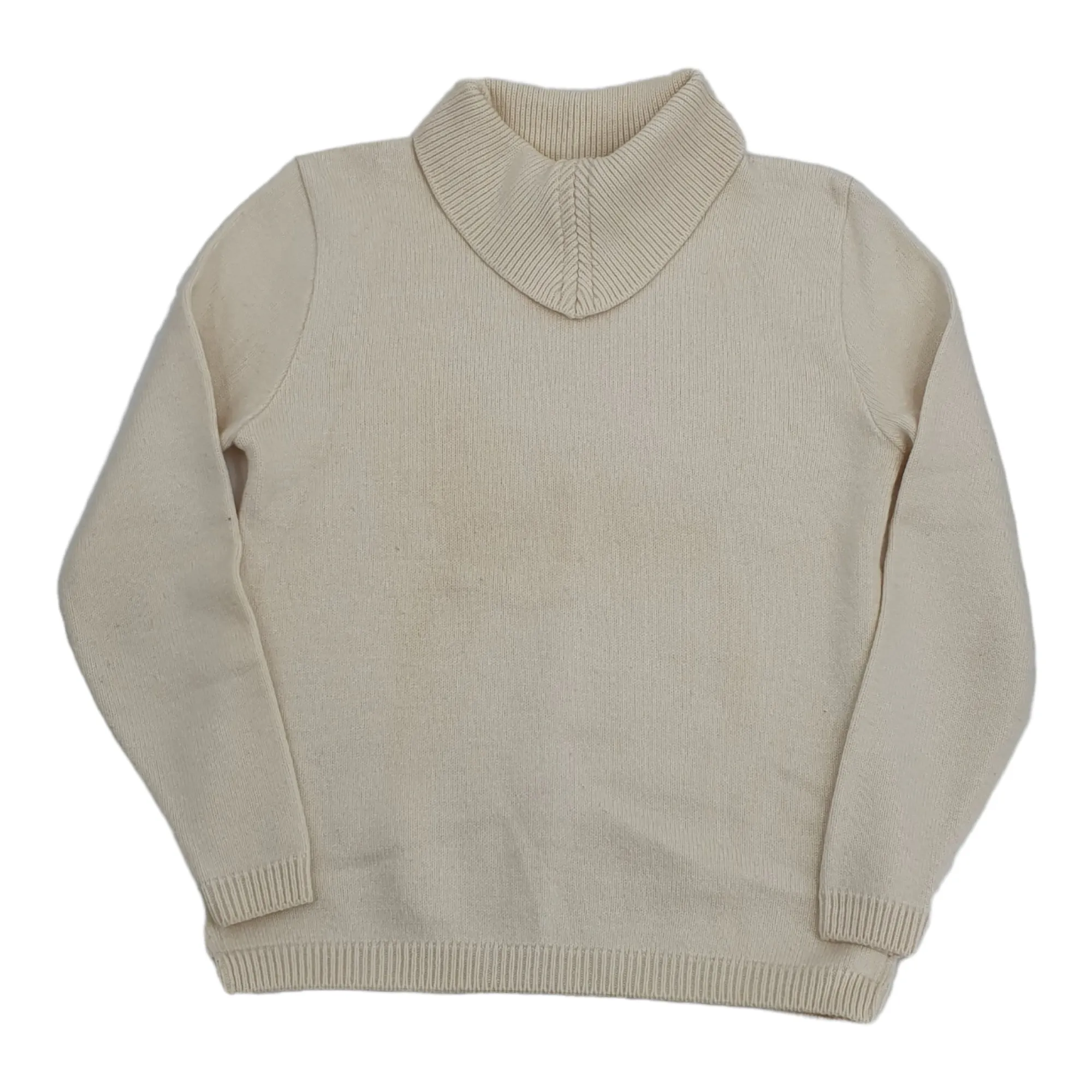 Vintage Cream 'Aspire' Polo Roll Neck Knitted Cream Jumper 36" Small