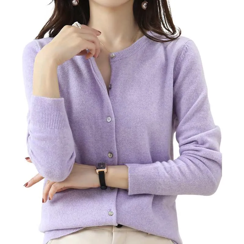 Women's Button-Up Cardigan Lilac Purple