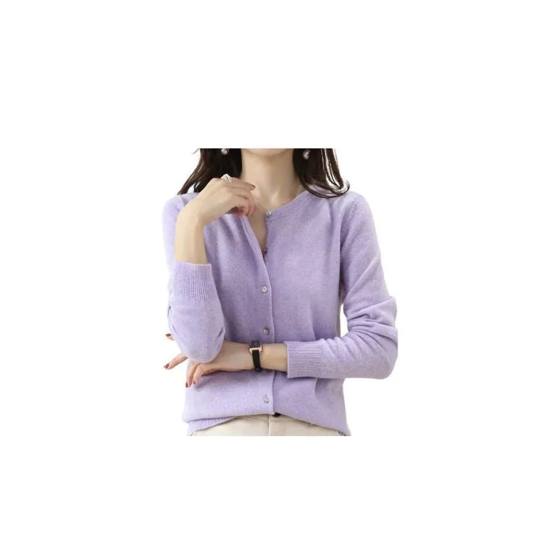 Women's Button-Up Cardigan Lilac Purple