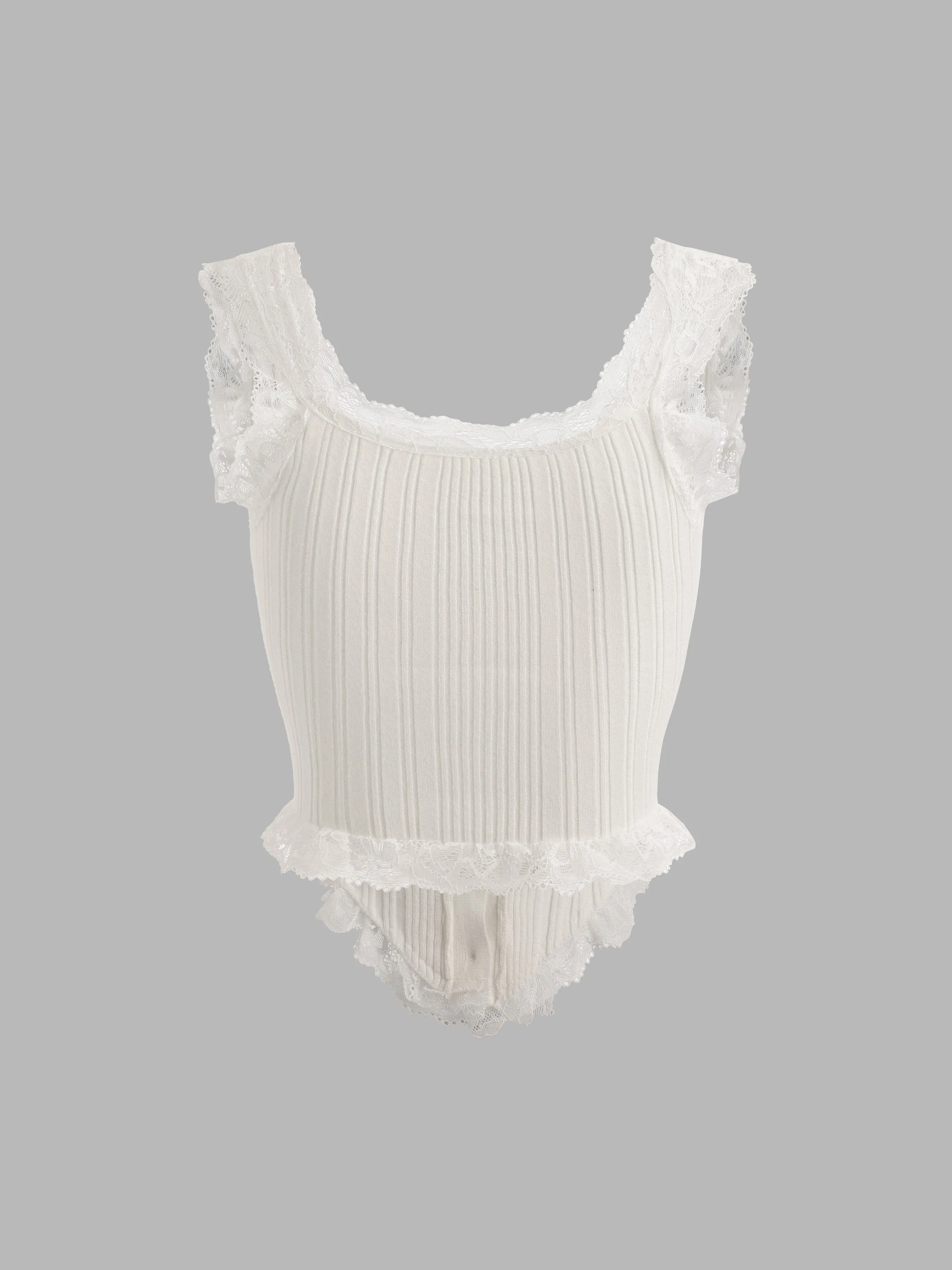 Women's Lace Trimmed Knitted Vest