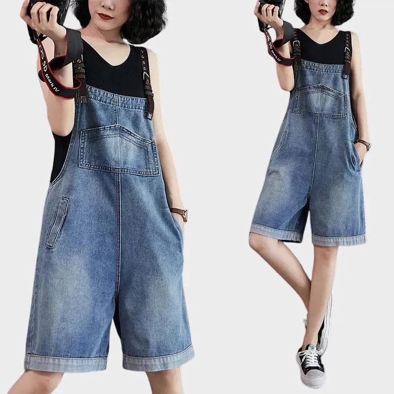 ZOSIA- Trendig blå denim jumpsuit