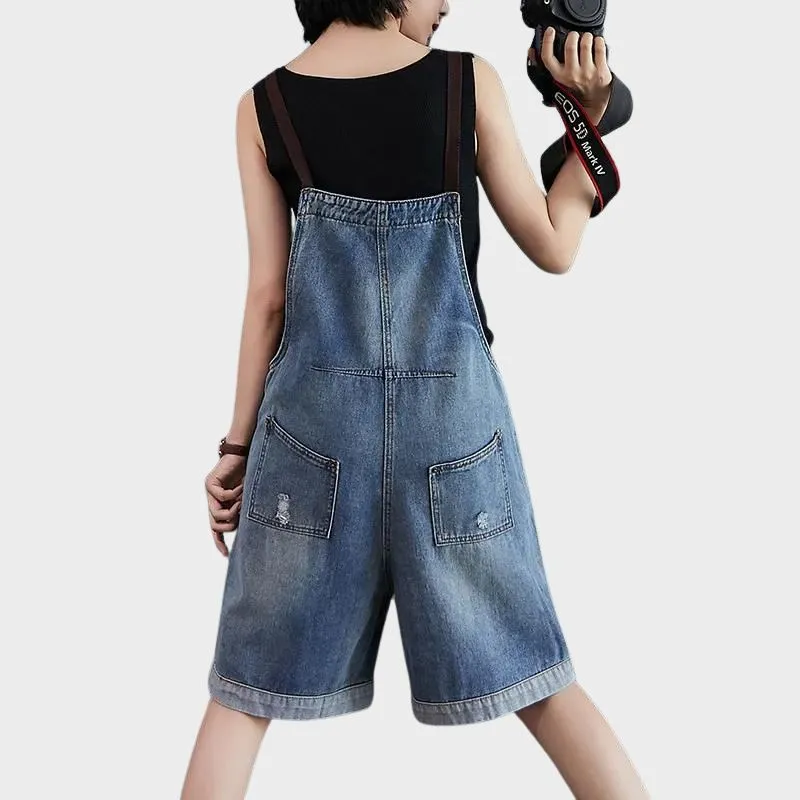 ZOSIA- Trendig blå denim jumpsuit